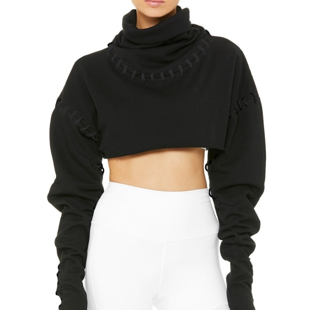 *SOLD*Alo cropped turtleneck sweat shirt M - Picture 7 of 8